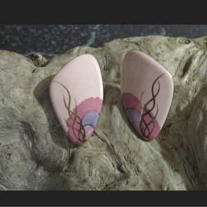 Retro Porcelain Clay Pierced Earrings Fashion Jewelry